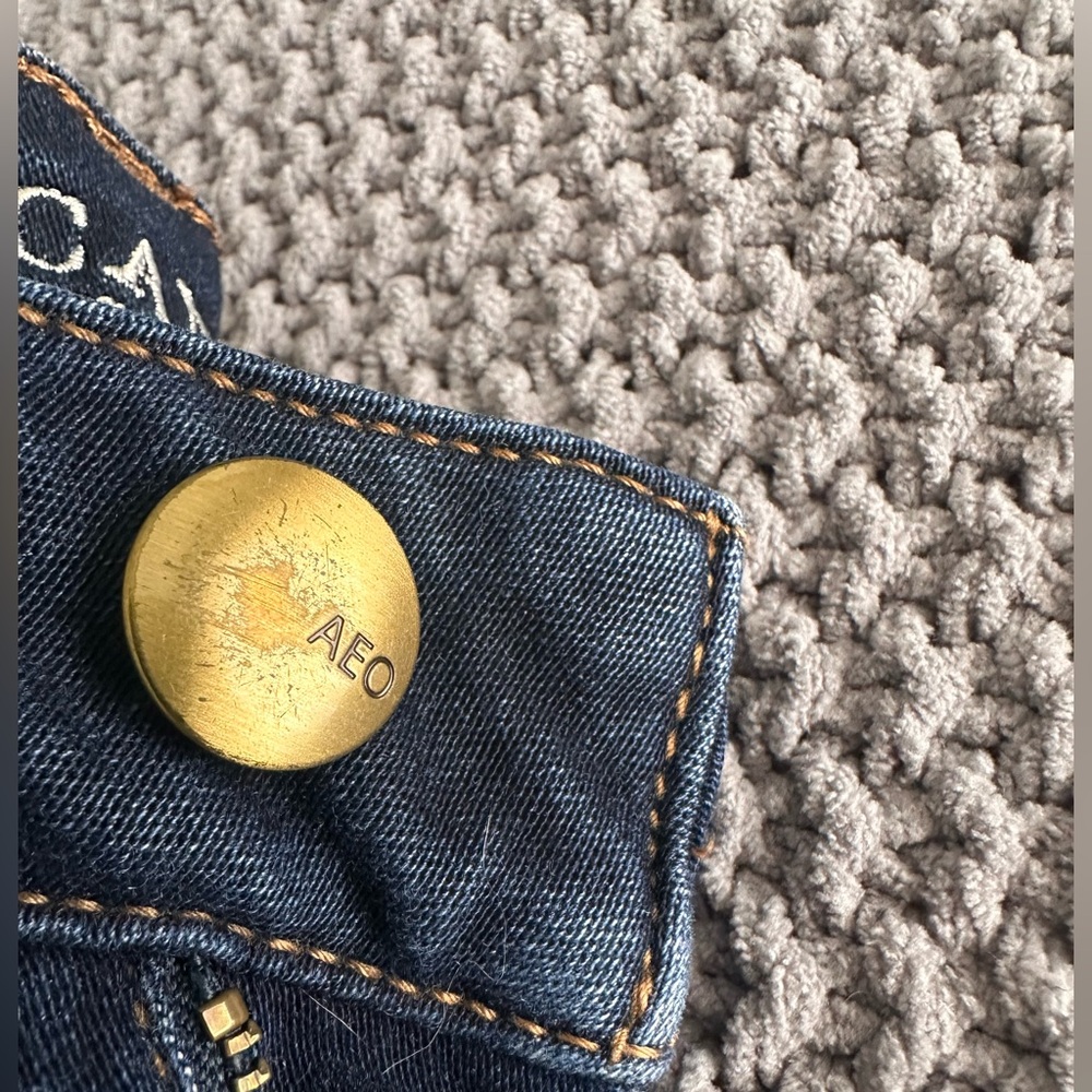 American Eagle Outfitters Navy High-Rise Cutoff Denim Shorts - Picture 5 of 11
